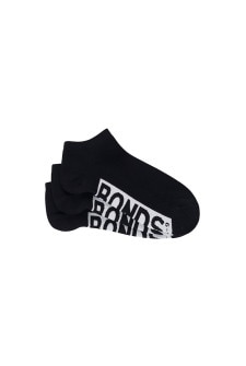 Bonds Mens Logo Cushioned Low Cut 3 Pack Black